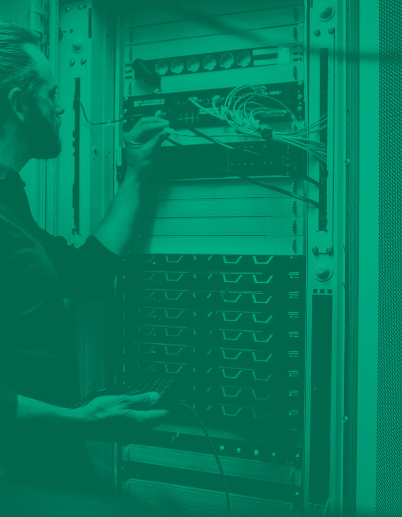 caplox-x Mitarbeiter konfiguriert Server, grün gefärbt